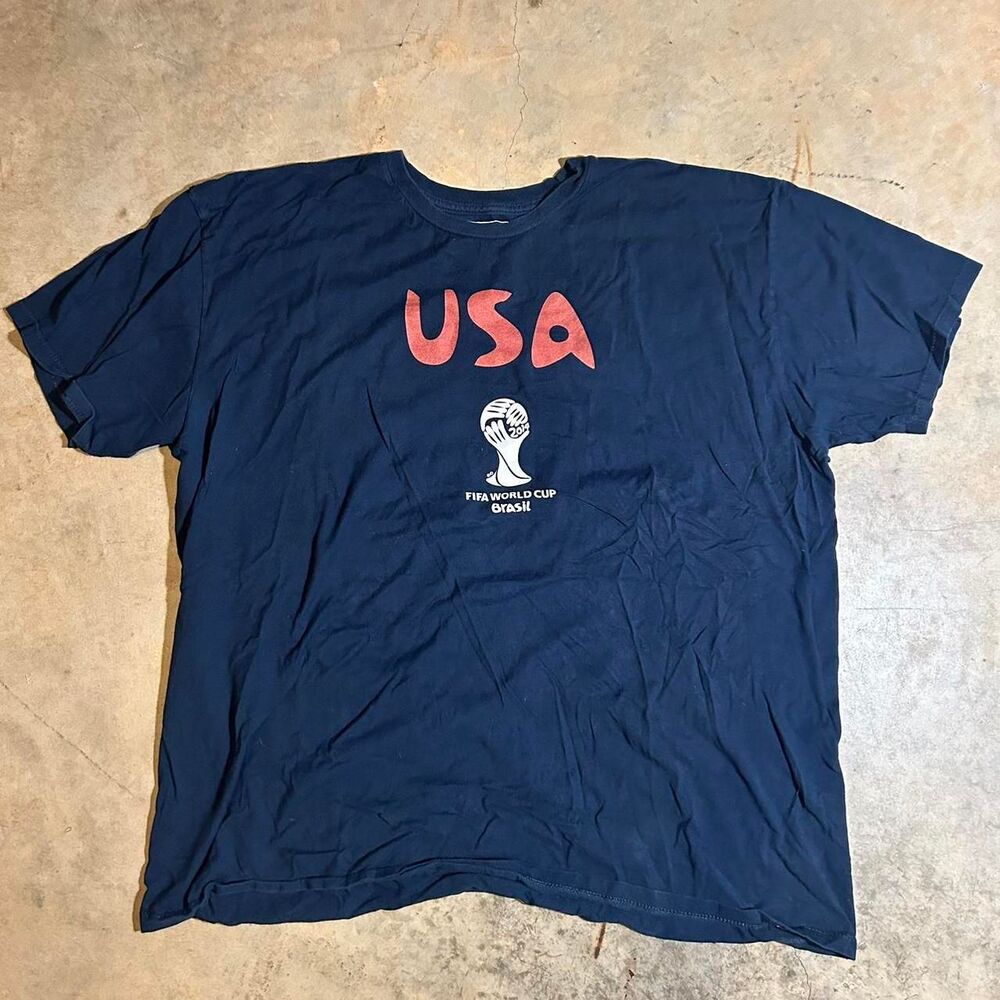 Fifa Men's Navy and Blue T-shirt